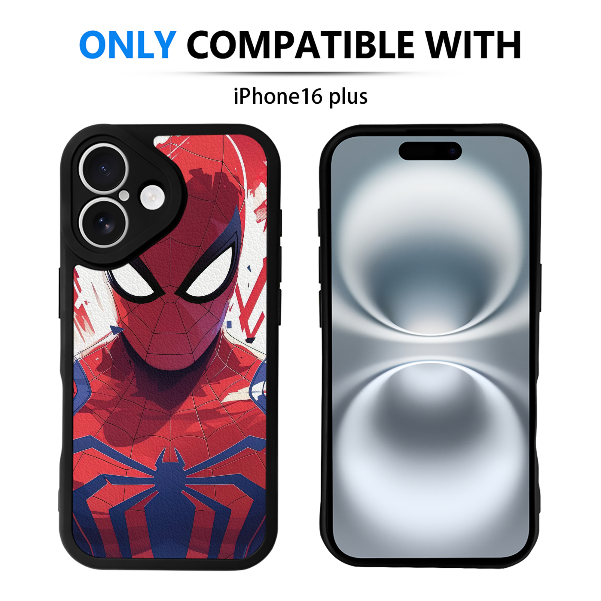 （画像用） Spider Man スパイダーマン 【iPhone 16シリーズ対応】シリコンスマホケース（レザー調） 材質：シリコン